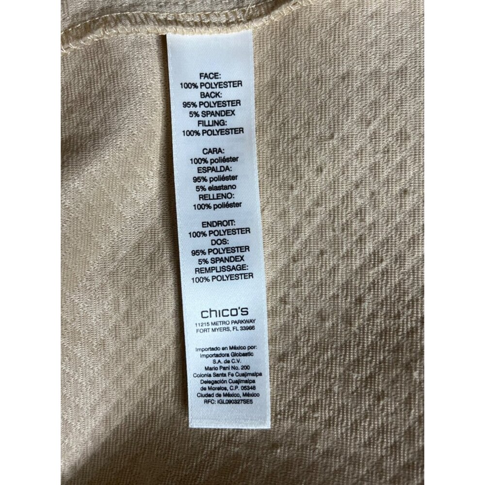 Chico's Size 2 US L-12 Beige Textured Jacquard Jacket Business Preppy Minimalist - Picture 3 of 16